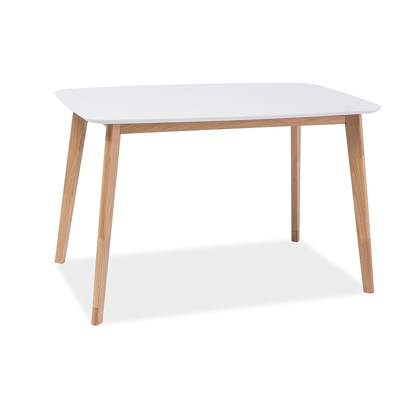 Jedálenský stôl RYSZARD - 120x75, biely / dub