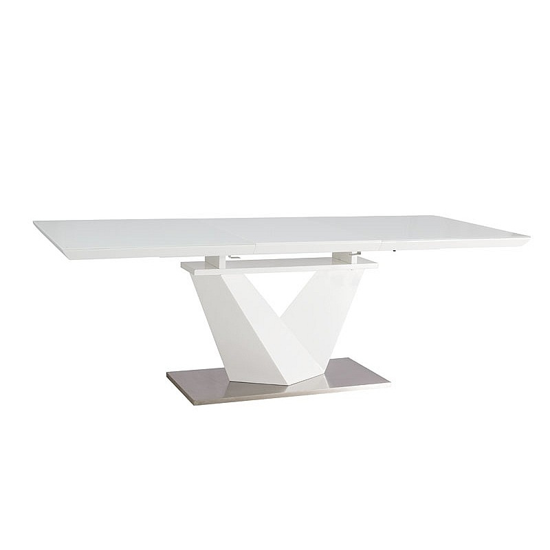 Rozkladací jedálenský stôl BENJAMIN 3 - 160x90, biely