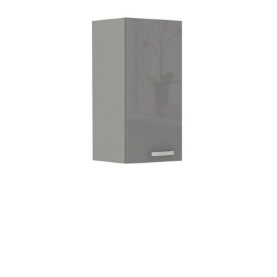 Rohová kuchyňa 263/253 cm SHAN 1 - šedá / lesklá krémová + LED osvetlenie ZDARMA