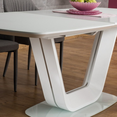 Rozkladací jedálenský stôl MARVIN - 160x90, matný biely