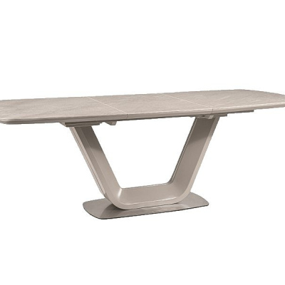 Rozkladací jedálenský stôl MARVIN - 160x90, šedý mramor / šedý