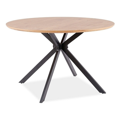 Okrúhly jedálenský stôl ATTILA - dub / čierny