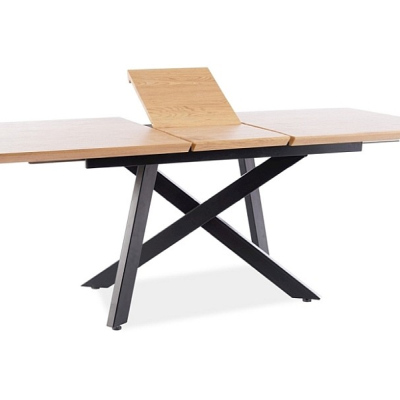 Rozkladací jedálenský stôl GARRY - 160x90, dub / čierny