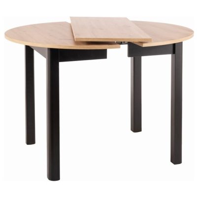 Rozkladací jedálenský stôl EMERSON - dub artisan / čierny