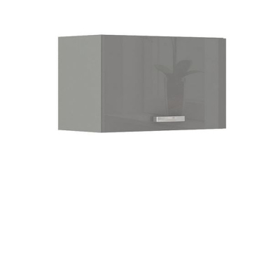 Kuchyňa do paneláku 180/180 cm RONG 2 - šedá / lesklá šedá + LED, drez, príborník a pracovná doska ZDARMA