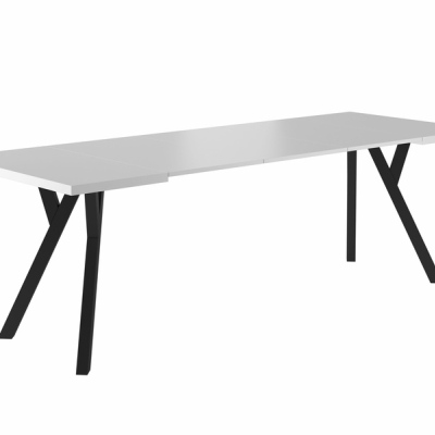 Rozkladací jedálenský stôl TATE - 90x90, matný biely / čierny