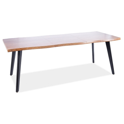 Rozkladací jedálenský stôl CYPRIAN - 150x90, dub artisan / čierny