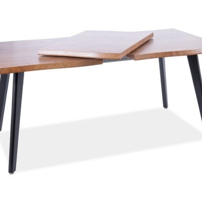 Rozkladací jedálenský stôl CYPRIAN - 120x80, dub artisan / čierny