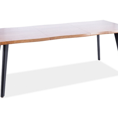 Rozkladací jedálenský stôl CYPRIAN - 120x80, dub artisan / čierny