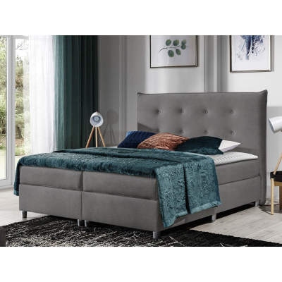 Manželská čalúnená posteľ 180x200 RUFA - šedá + topper ZDARMA