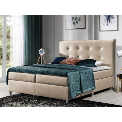 Manželská čalúnená posteľ 160x200 RUFA - béžová + topper ZDARMA