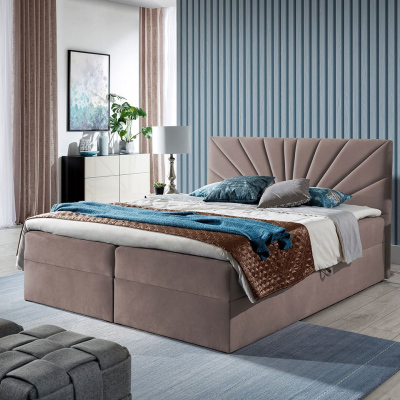 Boxspringová manželská posteľ 160x200 TOMASA 4 - ružová + topper ZDARMA