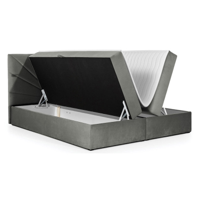 Boxspringová jednolôžková posteľ 120x200 TOMASA 4 - tmavá šedá + topper ZDARMA