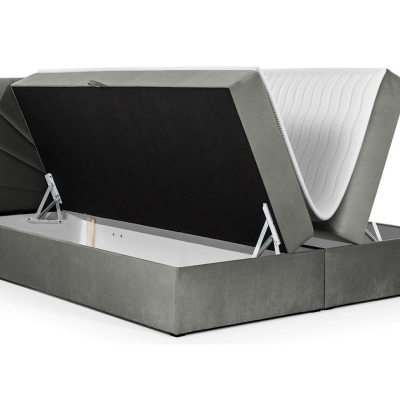 Boxspringová jednolôžková posteľ 120x200 TOMASA 4 - šedá + topper ZDARMA