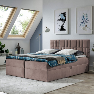Americká manželská posteľ 160x200 TOMASA 3 - ružová + topper ZDARMA
