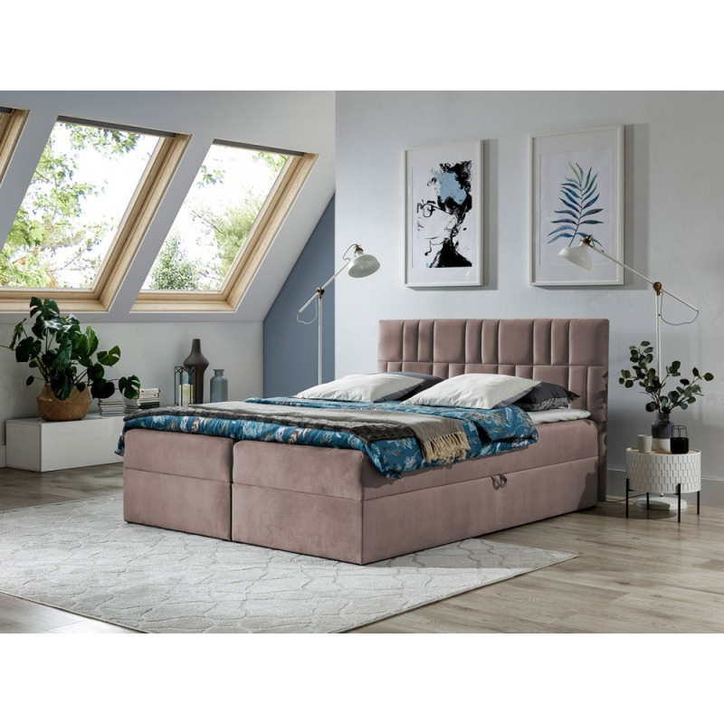 Americká manželská posteľ 140x200 TOMASA 3 - ružová + topper ZDARMA