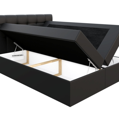 Boxspringová jednolôžková posteľ 120x200 TOMASA 1 - svetlá šedá + topper ZDARMA