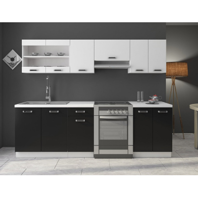 Moderná kuchyňa 240/240 cm TAO 2 - čierna / biela