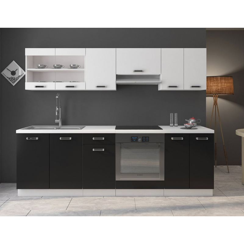Moderná kuchyňa 240/240 cm TAO 1- čierna / biela