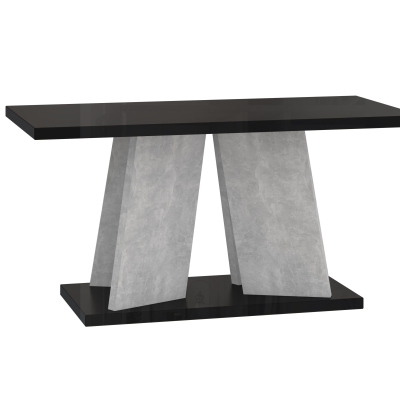 Konferenčný stolík ENDRE - čierny lesk / kameň