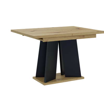 Rozkladací jedálenský stôl ENDRE - dub artisan / čierny