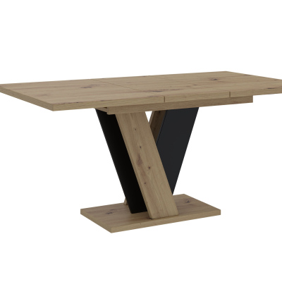 Rozkladací jedálenský stôl ANDREJ - dub artisan / čierny