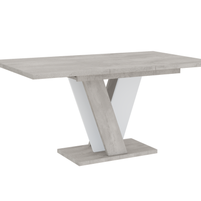 Rozkladací jedálenský stôl ANDREJ - betón / biely