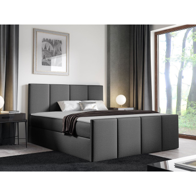 Hotelová manželská posteľ 180x200 MORALA - šedá + topper ZDARMA