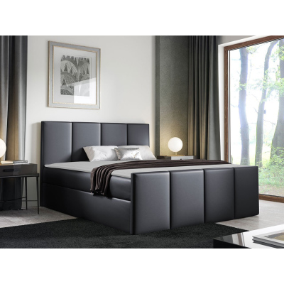 Hotelová manželská posteľ 180x200 MORALA - šedá ekokoža 2 + topper ZDARMA