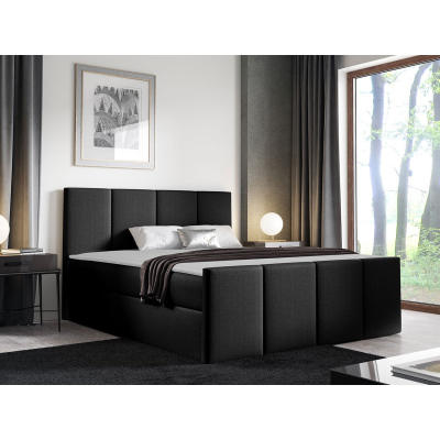 Hotelová manželská posteľ 180x200 MORALA - čierna + topper ZDARMA