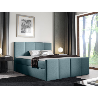 Hotelová manželská posteľ 180x200 MORALA - svetlá modrá + topper ZDARMA