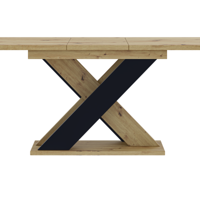 Rozkladací jedálenský stôl NIKOS - dub artisan / čierny