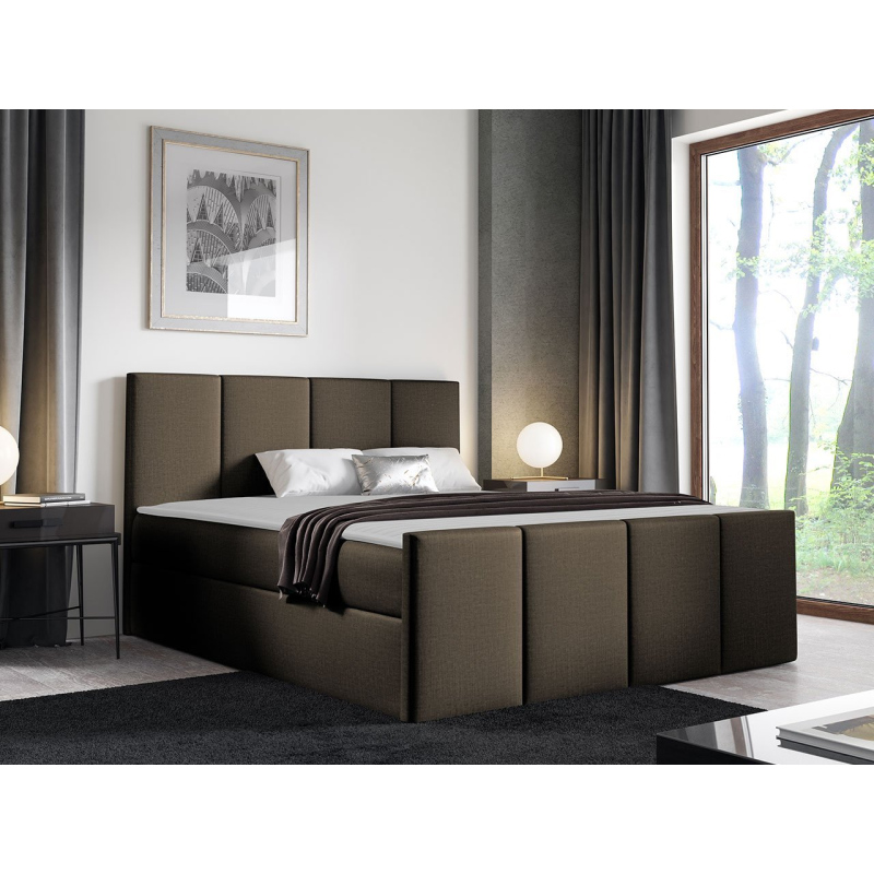 Hotelová manželská posteľ 160x200 MORALA - hnedá 2 + topper ZDARMA