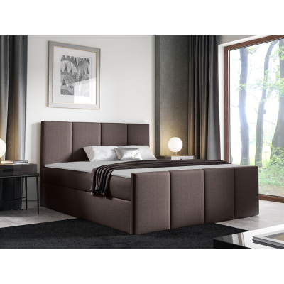 Hotelová manželská posteľ 160x200 MORALA - hnedá 1 + topper ZDARMA