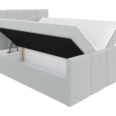 Hotelová manželská posteľ 160x200 MORALA - šedá ekokoža 2 + topper ZDARMA