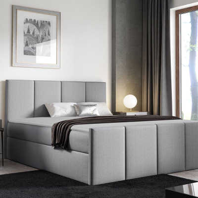 Hotelová manželská posteľ 140x200 MORALA - svetlá šedá 1 + topper ZDARMA