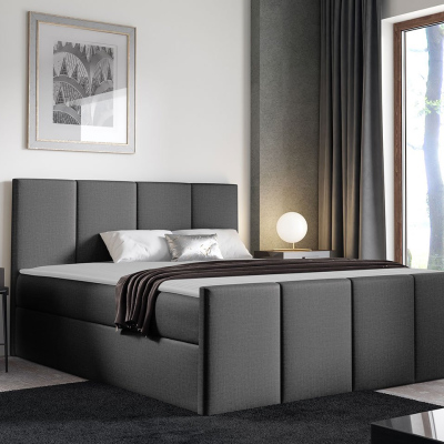 Hotelová jednolôžková posteľ 120x200 MORALA - šedá + topper ZDARMA