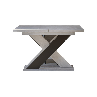 Rozkladací jedálenský stôl NIKOS - betón / čierny