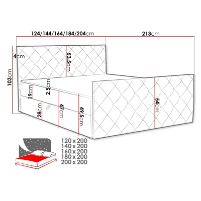 Americká manželská posteľ 140x200 NATAL - levanduľová + topper ZDARMA