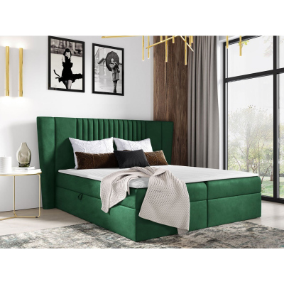 Hotelová manželská posteľ 180x200 SOLA - zelená + topper ZDARMA