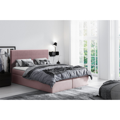 Hotelová manželská posteľ 200x200 ROSENDO - ružová + topper ZDARMA