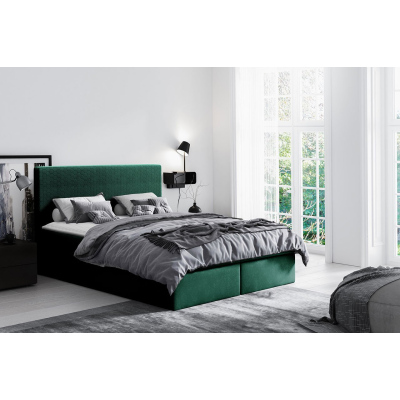 Hotelová manželská posteľ 200x200 ROSENDO - zelená + topper ZDARMA