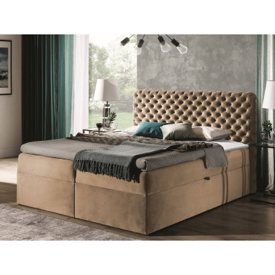 Kontinentálna manželská posteľ 160x200 VALANCIA - hnedá + topper ZDARMA
