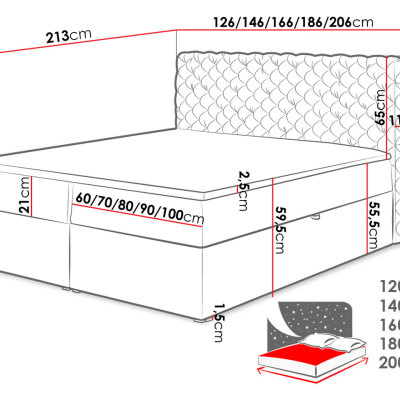 Kontinentálna jednolôžková posteľ 120x200 VALANCIA - hnedá + topper ZDARMA