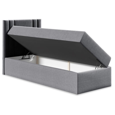Americká jednolôžková posteľ 90x200 VITORIA MINI - šedá, ľavé prevedenie + topper ZDARMA