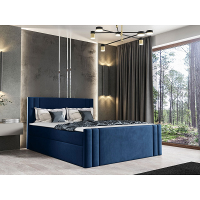 Americká manželská posteľ 140x200 VITORIA - modrá + topper ZDARMA