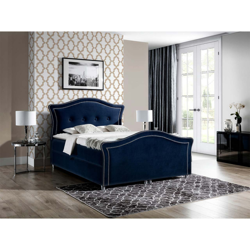 Kontinentálna manželská posteľ 200x200 VARIEL 2 - modrá + topper ZDARMA