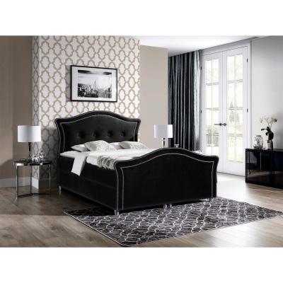Kontinentálna manželská posteľ 180x200 VARIEL 2 - čierna + topper ZDARMA