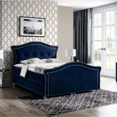Kontinentálna manželská posteľ 160x200 VARIEL 2 - modrá + topper ZDARMA