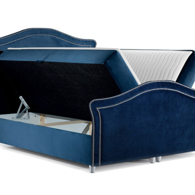 Kontinentálna jednolôžková posteľ 120x200 VARIEL 2 - modrá + topper ZDARMA